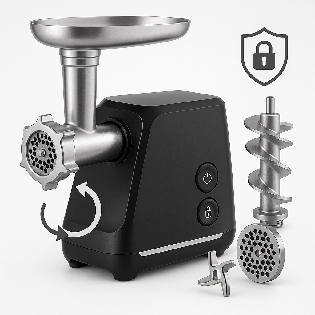 Smart and safe stainless steel meat grinder design